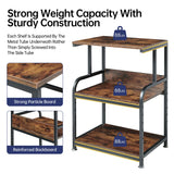 Fannova Printer Table Stand with Height Adjustable Shelf, 3 Tier Rolling Printer Cart with Wheels for Home Office Storage and Organization, Industrial Style Fannova