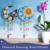 ZYNERY 2 PCS Diamond Painting Wind Chime, Suncatcher Kit Diamond Art for Adults Kids, Painting Kits Hanging Pendant for Home Garden Outdoor Decor (Moon Wolf, Moon Sun) ZYNERY