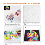 Maomaomi Paint by Numbers DIY Acrylic Painting Kit for Kids & Adults Beginner – 16" Wx20 L Colorful Cute Cat Pattern Maomaomi