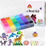 QUEFE 5200pcs Fuse Beads Kit for Boys and Girls, 24 Colors 5mm Melting Beads Set Including Pegboards, Ironing Paper, Tweezers, Colorful Hooks for Birthday and Christmas Gift QUEFE