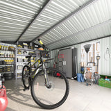 Breezestival 10x12FT Outdoor Storage Shed, Metal Garden Shed with Lockable Double Doors & Sloping Roof, Weather-Resistant Tool Shed for Backyard, Patio, Poolside Black Breezestival