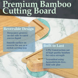 BambooMN Bamboo Burner Cover Cutting Board - 3 Ply - Extra Large Square - Grooved/Flat (24" x 24" x 0.75") - 1 Piece BambooMN