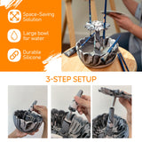 ILLAY CO. Paint Brush Cleaner - Silicone Brush Cleaner with Rinse Bowl | Upgraded 3-in-1 Paint Brush Holder and Cleaner Tool for Acrylic Painting | Best Painting Tool for Artists | Gift for Art Lovers ILLAY CO.