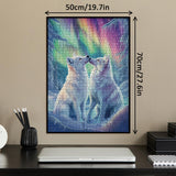 Aurora Wolf Puzzles for Adults 1000 Pieces, Colorful Animal Art Landscape Jigsaw Puzzles, Beautiful Winter Scenic Wildlife Scenery Puzzle IdeaBazar