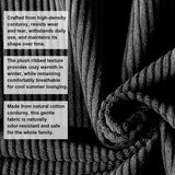 Convertible Corduroy Sleeper Sofa Bed,Folding Mattress Couch with Fixed-Shape Frame, 3 Seater Fold Out King Size Futon,No Assembly Floor Couch for Living Room Dorm Studio 78.7*39.4*29.6 Inch Black PeacefulHues