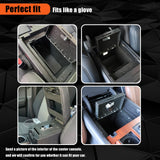 YOULAI Center Console Gun Safe - Console Gun Vault Compatible with Ford Maverick 2022-2025, High Security Armrest Lock Box with Fingerprint Lock with Key YOULAI