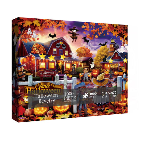 Halloween Holiday Horror Puzzles for Adults 1000 Pieces, Fall Barn Jigsaw Puzzle, Scary Pumpkin Ghost Puzzles BBOLDIN