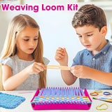 ZJEFUNS Weaving Loom Kit Toys for Kids and Adults DIY Arts and Crafts for Girls Ages 5 6 7 8 9 10 12, Pot Holder Loom Knitting Kits Includes 8 Color Craft Loops for Beginners ZJEFUNS