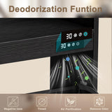 ChooChoo Shoe Storage Cabinet with 2 Flip Drawers, Deodorizing Shoe Cabinet Organizer with Open Storage, Freestanding Hidden Narrow Slim Shoe Rack Cabinet Space Saving for Entryway, Black ChooChoo