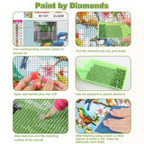 CEOVR Birds Diamond Art Kits for Adults, Bird Flower Diamond Painting Dots DIY Gem Art, Adult Crafts Kits Wall Decor for Home Office 12x12in CEOVR