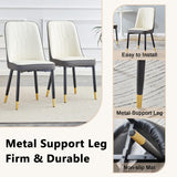 JUFU Round Dining Table Set for 4, 48" Dining Room Table with Faux Marble Tabletop and 4 Upholstered Chairs,Modern Round Kitchen Table Chairs Set for Dinning Room, Living Room, Cafe, Restaurant JUFU