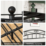 ARFARLY Full Size Bed Frame Four-Poster Metal Canopy Bed Frame Full with Headboard and Footboard Sturdy Slatted Structure No Box Spring Needed Black ARFARLY