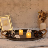 Hipiwe Galvanized Metal Iron Oval Tray with Rope Handle Farmhouse Serving Tray Rustic Industrial Decorative Centerpiece for Coffee Table Weddings and Parties Decor, Large Hipiwe