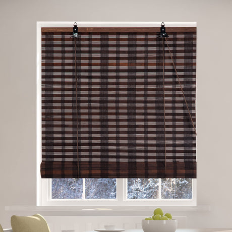 Bamboo Roman Window Blinds Sun Shades, Light Filtering Roller Shades,Any Size 24-72 Wide and 72 High (Dark Brown, 72 * 72) Cy.curtain bright