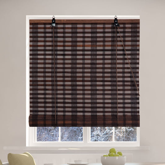 Bamboo Roman Window Blinds Sun Shades, Light Filtering Roller Shades,Any Size 24-72 Wide and 72 High (Dark Brown, 72 * 72)