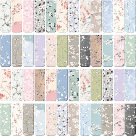 Dianelhall 48 Pcs Magnetic Bookmarks for Women Floral Book Markers for Women Flower Magnetic Bookmark Assorted Book Magnets Page Markers Clip Magnetic Bookmarks for Books Students Women Reading Dianelhall