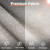 ovios 13 Piece Patio Furniture Set with Fire Pit Table,Outdoor Rattan Wicker Coversation Set with Comfy Seating, Sectional Chairs for Outside Porch Balcony Backyard Pool,Beige ovios