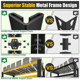 PrimeZone Heavy Duty Storage Shelves - 40" W X 20" D X 60" H Adjustable Garage Wire Shelving Unit, 4 Tier Industrial Metal Shelf Standing Utility Rack for Warehouse, Basement, Black & Gold, 2 Pack PrimeZone
