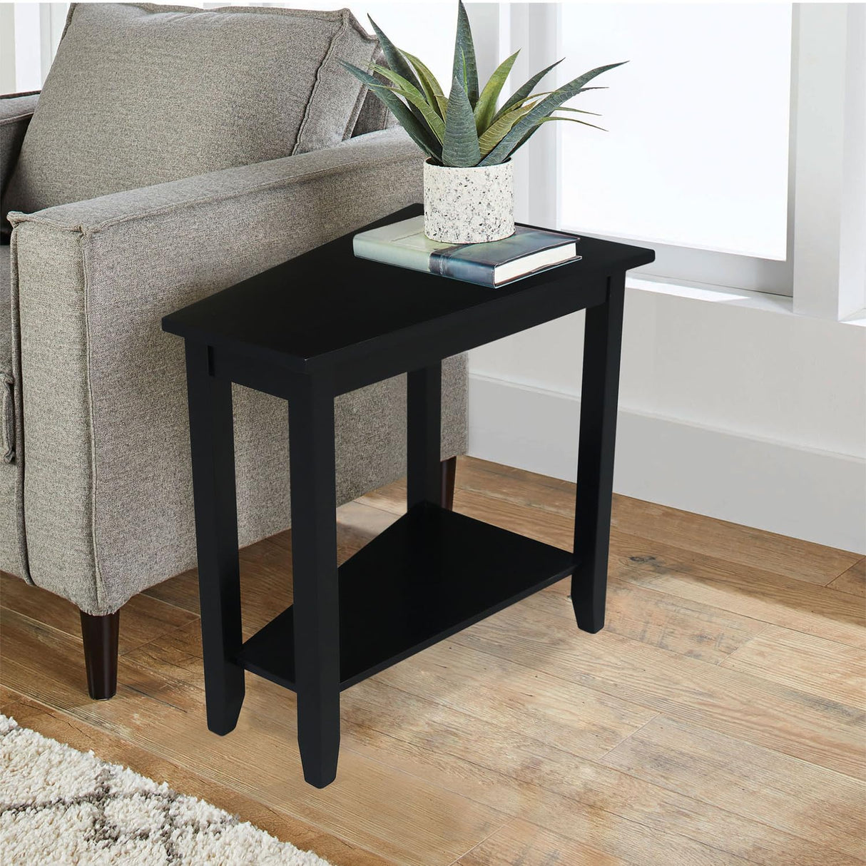 IC International Concepts International Concepts Keystone Accent Table, Black IC International Concepts