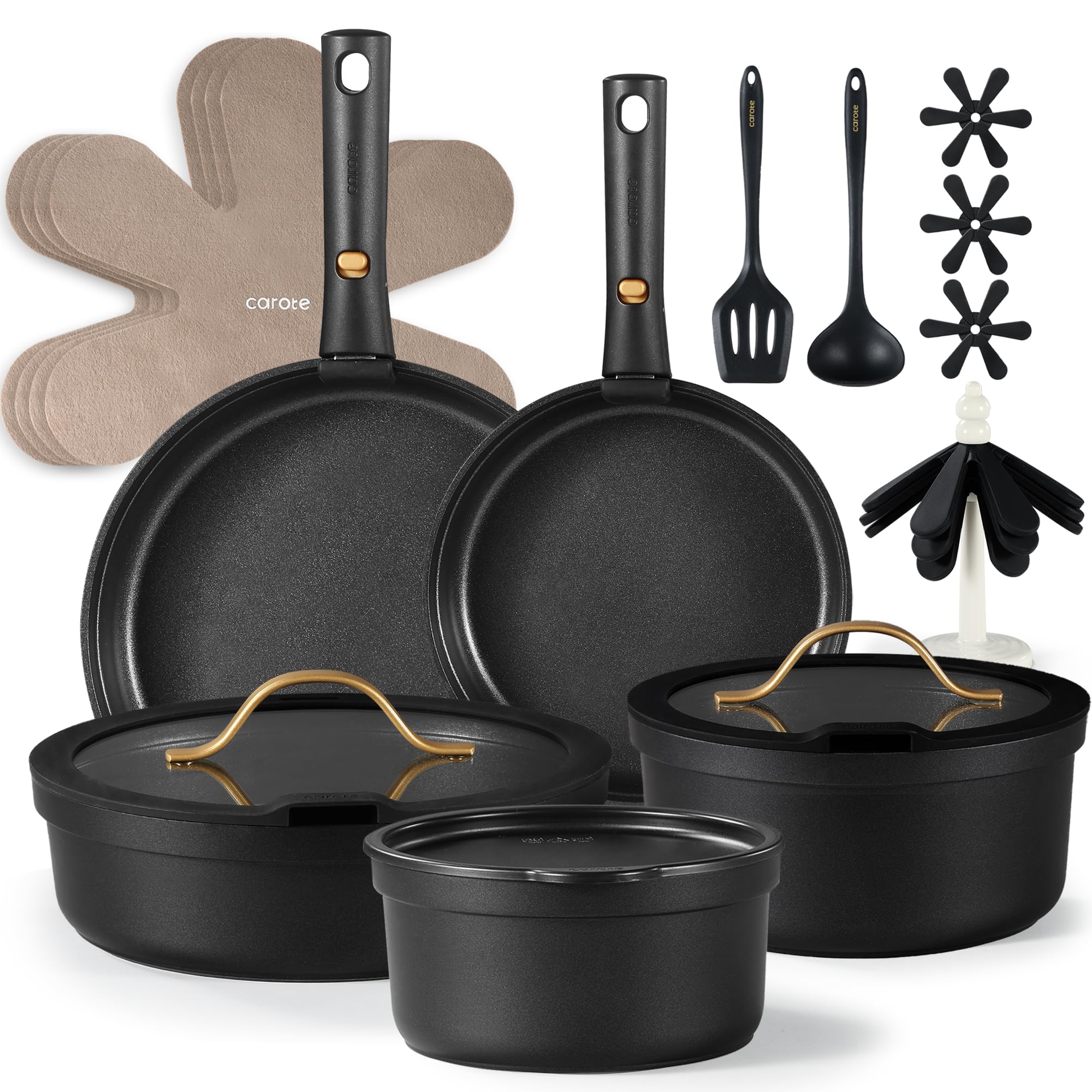CAROTE 20pcs Pots and Pans Set Non Stick, Nonstick Cookware Set ...