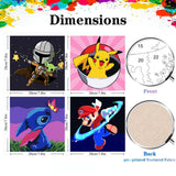 KOJEFCV 4 Pack Cartoon Paint by Number for Kids-Paint by Numbers for Kids Ages 4-8-12, DIY Paints with Numbers Easy Acrylic Oil Painting Kits for Home Wall Decor (8X8inch) KOJEFCV