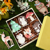 Geetery 12 Pcs Woodland Animals Wooden Animal Cutout Shapes Forest Painted Woodland Baby Shower Decorations Wild Creatures Wood Table Centerpieces for Forest Camp Party Supplies (Cute) Geetery