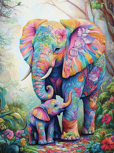 VAIIEYO 5D DIY Diamond Art Kits for Adults Elephant, Diamond Painting Animal, Paint by Numbers Full Drill Round Rhinestone Craft Canvas for Home Wall Decor Gift 12x16 inch-28