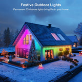 Permanent Outdoor Christmas Lights, 100ft with 72 LED RGB Lights, Smart, Works with APP, Alexa & Google Assistant lemonrole