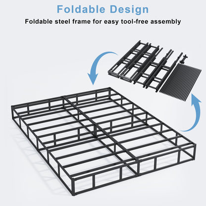 HOBINCHE King Box Spring - 7 Inch High Profile Box Spring for King Bed, Sturdy Metal Frame Mattress Foundation, Easy Assembly, Quiet & Noise-Free