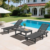 SERWALL Outdoor Coffee Table, HDPE Patio Coffee Table for Outside, Grey SERWALL