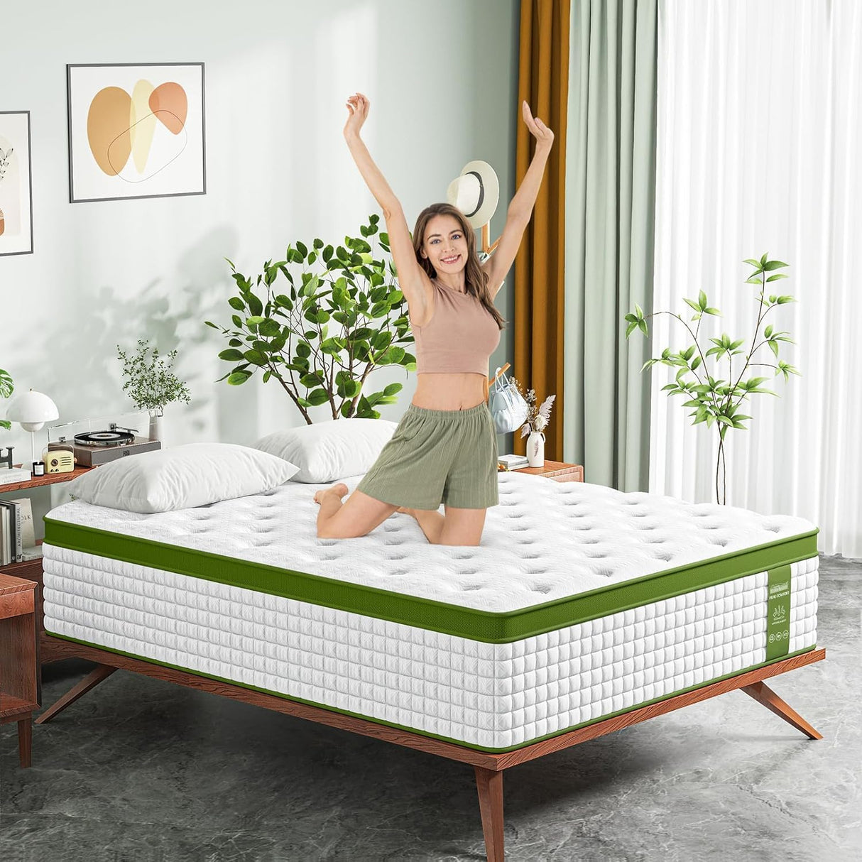 BedStory King Mattress, 14 Inch Hybrid Mattresses King Size in a Box with Gel Memory Foam and Pocket Springs, Medium Firm Mattress, Pressure Relief & Motion Isolation, CertiPUR-Us Certified, No Odor BedStory