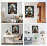 QENSPE Presents Diamond Painting,Diamond Art Kits for Adults,Christmas Tree DIY 5D Round Full Drill Diamond Art for Beginners,Diamond Dots for Adults,Home Wall Decor 12x16 inch QENSPE