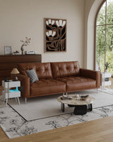 JOONEE White Nightstand with Charging Station and LED Lights,Modern Bedside Table with 2 Storage Drawer,Night Stand with Solid Wood Legs,White (White-2) JOONEE