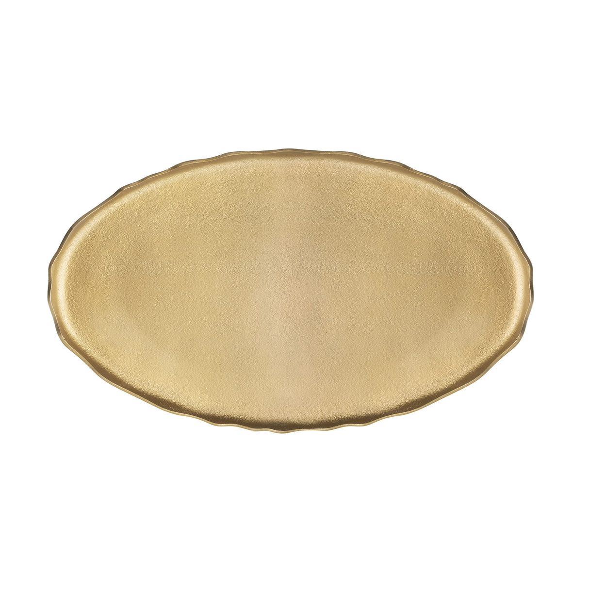 Kate and Laurel Alessia Modern Glam Oval Coffee Table, 34 x 20 x 15, Gold, Metal Living Room Table for Storage and Display with Antique Deckled Edge Detailing Kate and Laurel