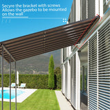 BPS 16.5' x 10' Wall Mount Gazebo Outdoor Pergola Polycarbonate Gazebo with Water-Resistant and UV-Fighting Panels Canopy BPS