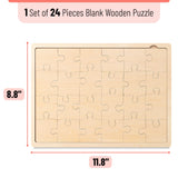 Mr. Pen- Blank Wooden Puzzle, 24 Pieces, 11.8" x 8.8", Wooden Blank Puzzles to Draw on Mr. Pen