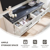 ACCOHOHO Farmhouse 6 Drawer Dresser for Bedroom, 52 Inch Wide Modern Dresser TV Stand with Large Drawers & Bar Handles, Rustic Wood Dresser Chest of Drawers for Bedroom, Living Room, Hallway, White ACCOHOHO