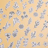 Patemby 50Pcs Water Soluble Embroidery Stabilizers, Stick and Stitch Embroidery Paper with Pre-Printed Flowers and Leaves Pattern Transfers for Hand Sewing Lover Beginners (Flower) Patemby