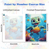 MEIYUDA Turtle Paint by Numbers Kit for Adults, Sea Turtle Paint by Numbers for Beginners, DIY Acrylic Oil Painting by Number on Canvas Without Frame for Home Wall Decor Gift 12x16in MEIYUDA