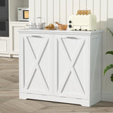 TOLEAD Tilt Out Trash Can Cabinet, 10 Gallon Kitchen Trash Cabinet Hidden Trash Can with Deodorizing & Negative Ion Pet Proof for Kitchen,Dining Room, Living Room,Double White TOLEAD