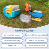 Bounceland Jump and Splash Adventure Bounce House or Water Slide All in one, Large Pool, Fun Bouncing Area with Basketball Hoop, Long Slide with Climbing Wall, UL Certified Blower Included Bounceland