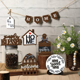 11 Pieces Farmhouse Tiered Tray Decor Home Wood Sign Rustic Home Sweet Home Simply Blessed Wooden Beads Tiered Tray Decorations Set for Home Kitchen Table Shelf (Farmhouse Style) Yalikop