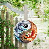 Generic DIY Hanging Diamond Pendant Special Shaped Crystal Diamond Art Painting Ornament Single Sided for Window Home Garden Wall Door Decor-Dragon & Phoenix Generic