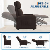 Garvee Recliner Chair for Adults, Lazy Recliner Ergonomic Adjustable Single Sofa Enhanced with Side Pocket, Tall Back, Wide Arms & Padded Seat, Home Theater Seating for Living Room Garvee