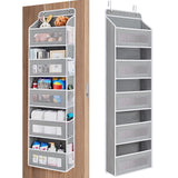 JARLINK Over The Door Organizer Storage, 5 Shelf Hanging Door Organizer with 5 Large Capacity Pockets, Anti Tilt 44 lb Load Behind Door Organizer for Bedroom, Bathroom, Pantry, Nursery, (Grey) JARLINK