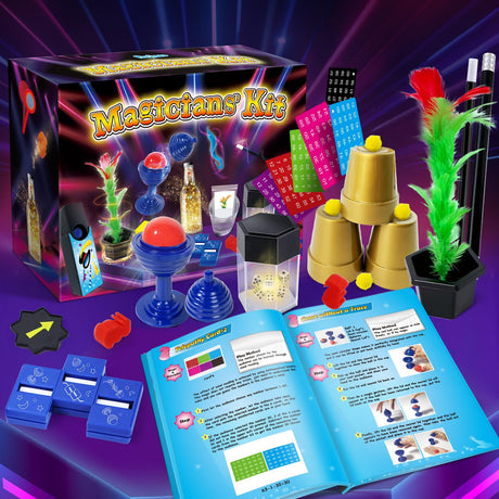 PATIFEED Magic Kit, 50+ Magic Tricks for Kids with Instructions for Each Trick to Perform, Magic Set for Girls Boys Beginners PATIFEED