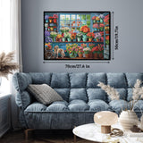 Colorful Flower Jigsaw Puzzle 1000 Piece for Adult, Dog Funny Pretty Sunflower Jigsaw Puzzles, Art Plant Rainbow Beautiful Floral Puzzle Larkipuzz