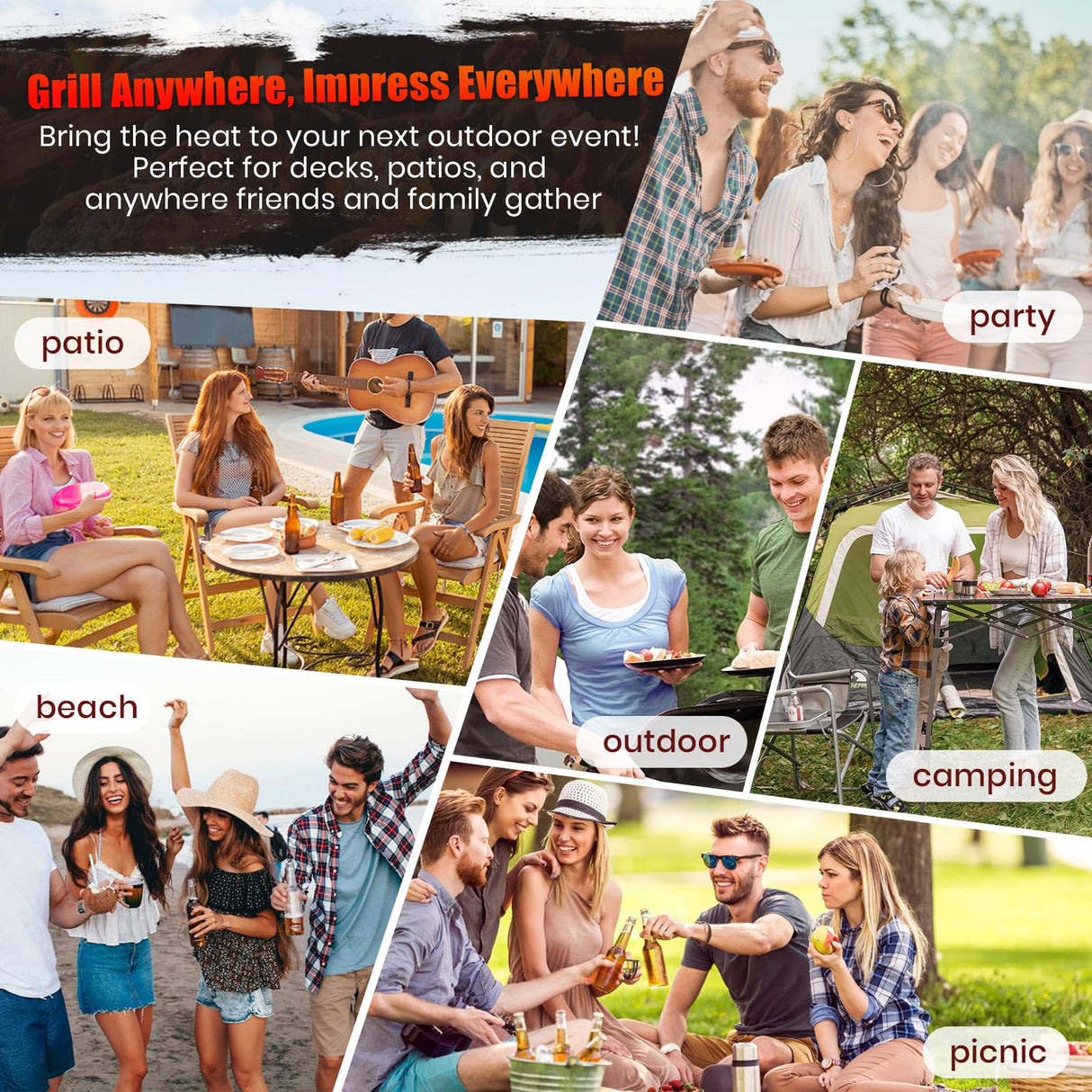 SUNLIFER Charcoal Grill Offset Smoker: Charcoal Barbecue Grills with Spacious Cooking Area | Barrel BBQ Grill and Smokers Combo for Outdoor Patio Backyard Camping and Parties SUNLIFER