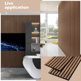 Kieacia Wood Slat Acoustic Panels for Wall and Ceiling | 3D Slat Wood Panels| Decorative Soundproof Paneling | Noise Reduction | 94.49"x 23.62" Each Box - Dark Walnut Kieacia