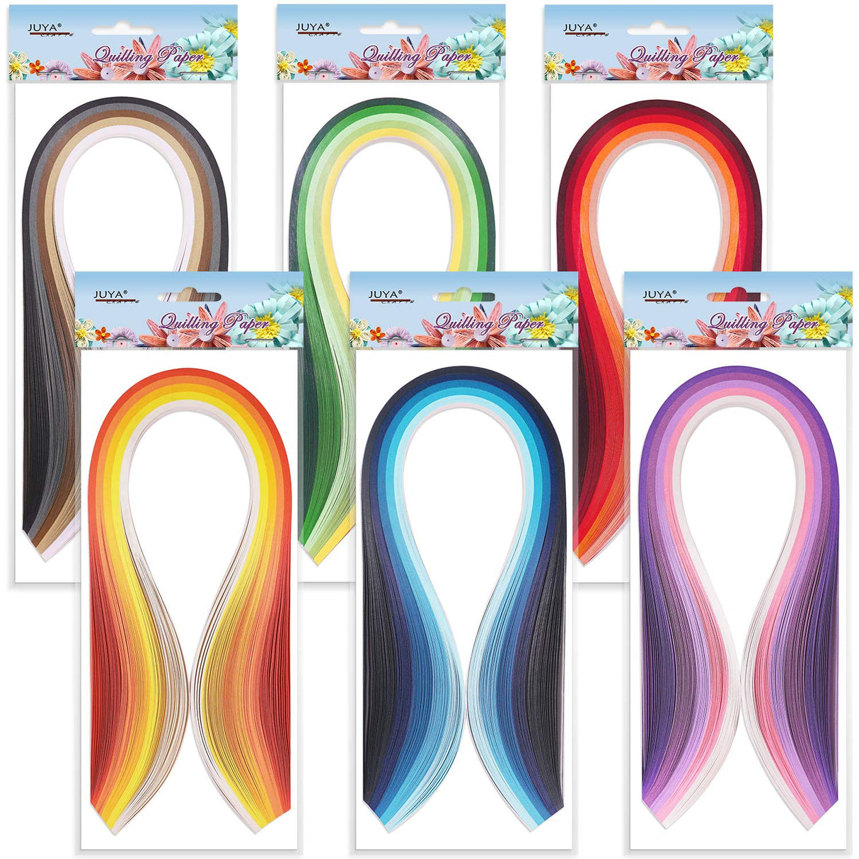 JUYA Paper Quilling Kits with 30 Colors 600 Strips and 8 Tools (Paper Width:3mm, Blue Tools) JUYA